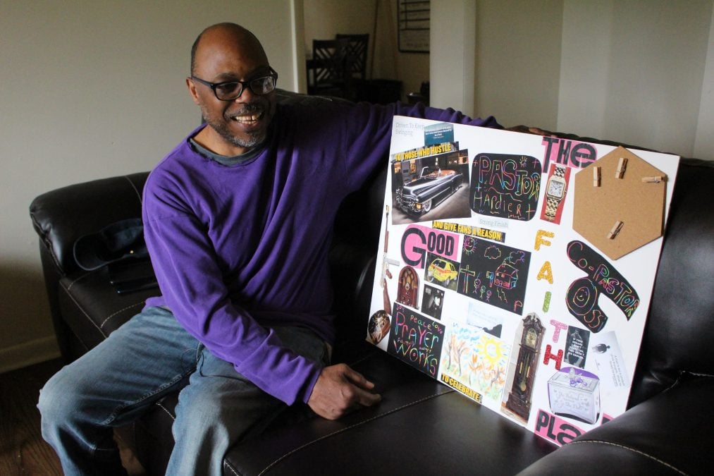 Army veteran with his vision board