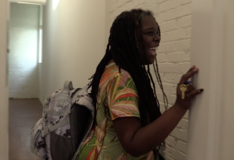 After being involved in HVAF's programs for 9 months, Pamela finally got to move into her own home, sweet home!